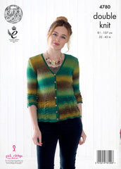 King Cole Riot DK Pattern 4780 -  Sweater & Cardigan