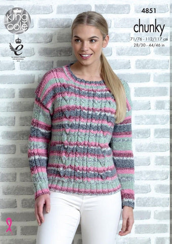 King Cole Drifter Chunky Pattern 4851 - Sweater & Cardigan