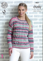 King Cole Drifter Chunky Pattern 4851 - Sweater & Cardigan