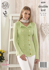 King Cole Giza Cotton DK Pattern 4529 - Top & Cardigan