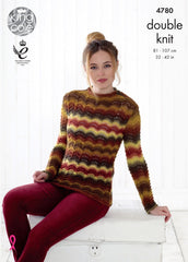 King Cole Riot DK Pattern 4780 -  Sweater & Cardigan