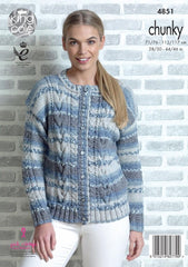 King Cole Drifter Chunky Pattern 4851 - Sweater & Cardigan