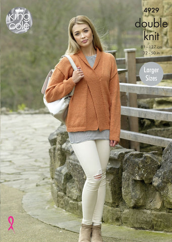 King Cole Majestic DK Pattern 4929 - Ladies' Sweater & Slipover