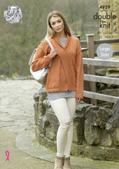 King Cole Majestic DK Pattern 4929 - Ladies' Sweater & Slipover