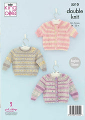 King Cole Drifter DK for Baby Pattern 5510 - Cardigan & Sweater