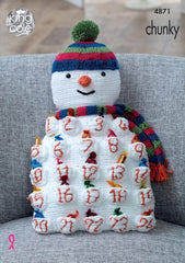 King Cole Big Value Baby Chunky, Yummy, Cuddles & Dollymix Pattern 4871 - Snowman & Santa Advent Cushions