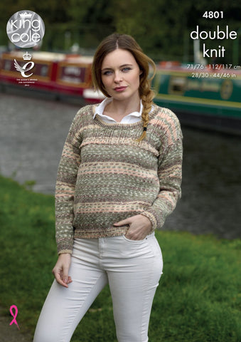King Cole Drifter DK Pattern 4801 - Sweater & Cardigan