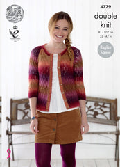 King Cole Riot DK Pattern 4779 -  Sweater & Cardigan