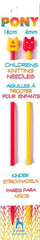 Pony Knitting Needles Children's - Plastic/Metal 18cm long
