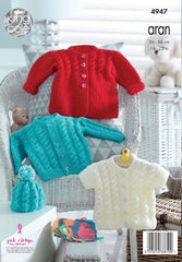 King Cole Comfort Aran Pattern 4947 - Jackets, Hats & Short Sleeved Cardigan