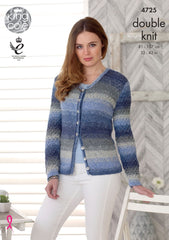 King Cole Shine DK Pattern 4725 - Sweater & Cardigan - NOW €1.00