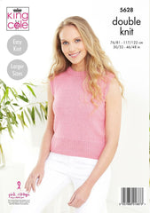 King Cole Finesse Cotton Silk DK Pattern 5628 - Cardigan & Top