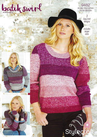 Stylecraft Batik Swirl DK Pattern 9482 - Sweaters & Mittens
