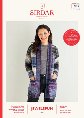Sirdar Jewelspun Aran Pattern 10138 - Jacket
