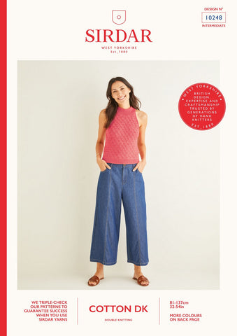 Sirdar Cotton DK Pattern 10248 - Dandelion Stitch Halter Top