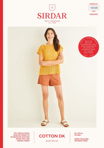 Sirdar Cotton DK Pattern 10250 - Crochet Chevron Top