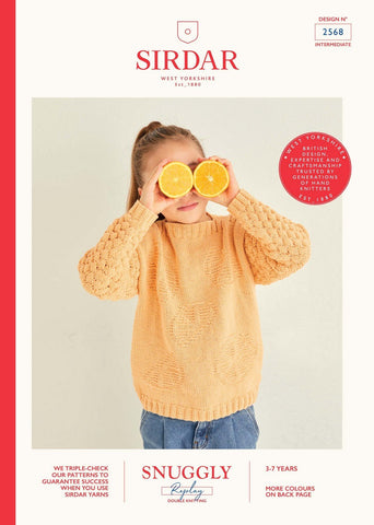 Sirdar Snuggly Replay DK Pattern 2568 - Orange Segment Sweater