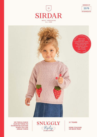 Sirdar Snuggly Replay DK Pattern 2570 - Strawberry Cardigan & Sweater