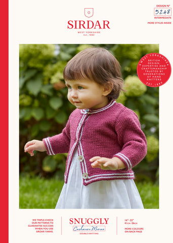Sirdar Snuggly Cashmere Merino DK Pattern 5248 - Two Colour Cardigan