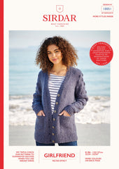 Sirdar Girlfriend Chunky Pattern 10051 - Cardigan with Bobble Sleeves - NOW €1.00