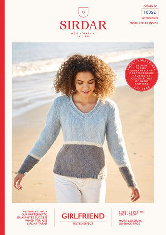 Sirdar Girlfriend Chunky Pattern 10052  - 3 Colour Sweater - NOW €1.00