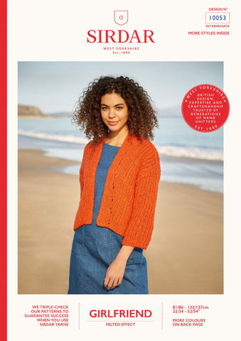 Sirdar Girlfriend Chunky Pattern 10053 - Diagonal Rib Kimono - NOW €1.00