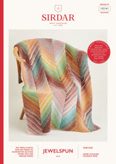 Sirdar Jewelspun Aran Pattern 10141 - Knitted Bias Blanket