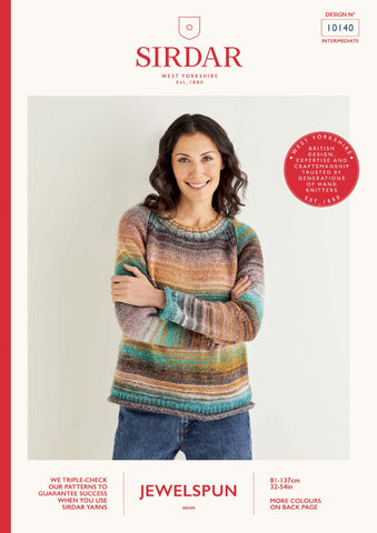 Sirdar Jewelspun Aran Pattern 10140 - Sweater