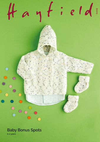 Hayfield Bonus Baby Spots Pattern 5446 - Hooded Jacket & Bootees