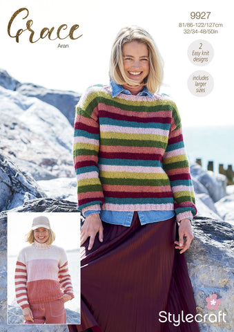 Stylecraft Grace Aran Pattern 9927 - Sweaters