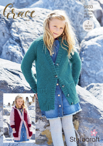 Stylecraft Grace Aran Pattern 9933 Jackets