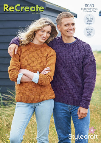 Stylecraft ReCreate Chunky Pattern 9950 - Sweaters - NOW €1.00
