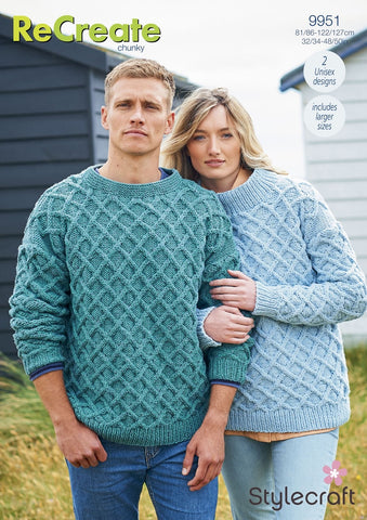 Stylecraft ReCreate Chunky Pattern 9951 - Sweaters - NOW €1.00